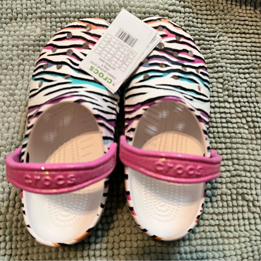 Crocs Colorful Zebra Print Clogs